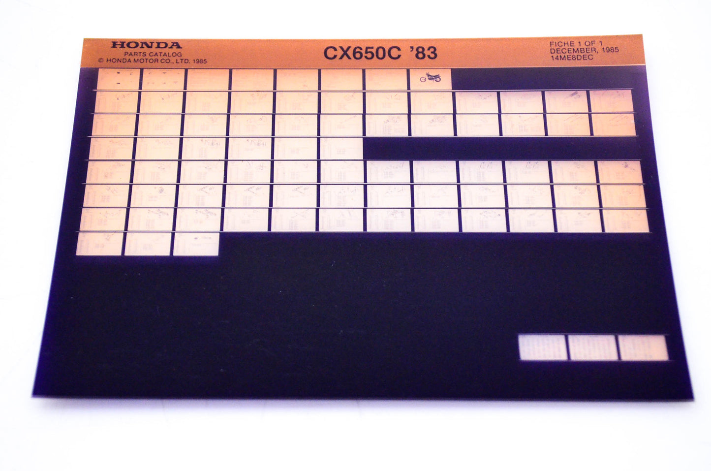 OEM Honda CX650C 1985/December '83 Parts Catalog Microfiche