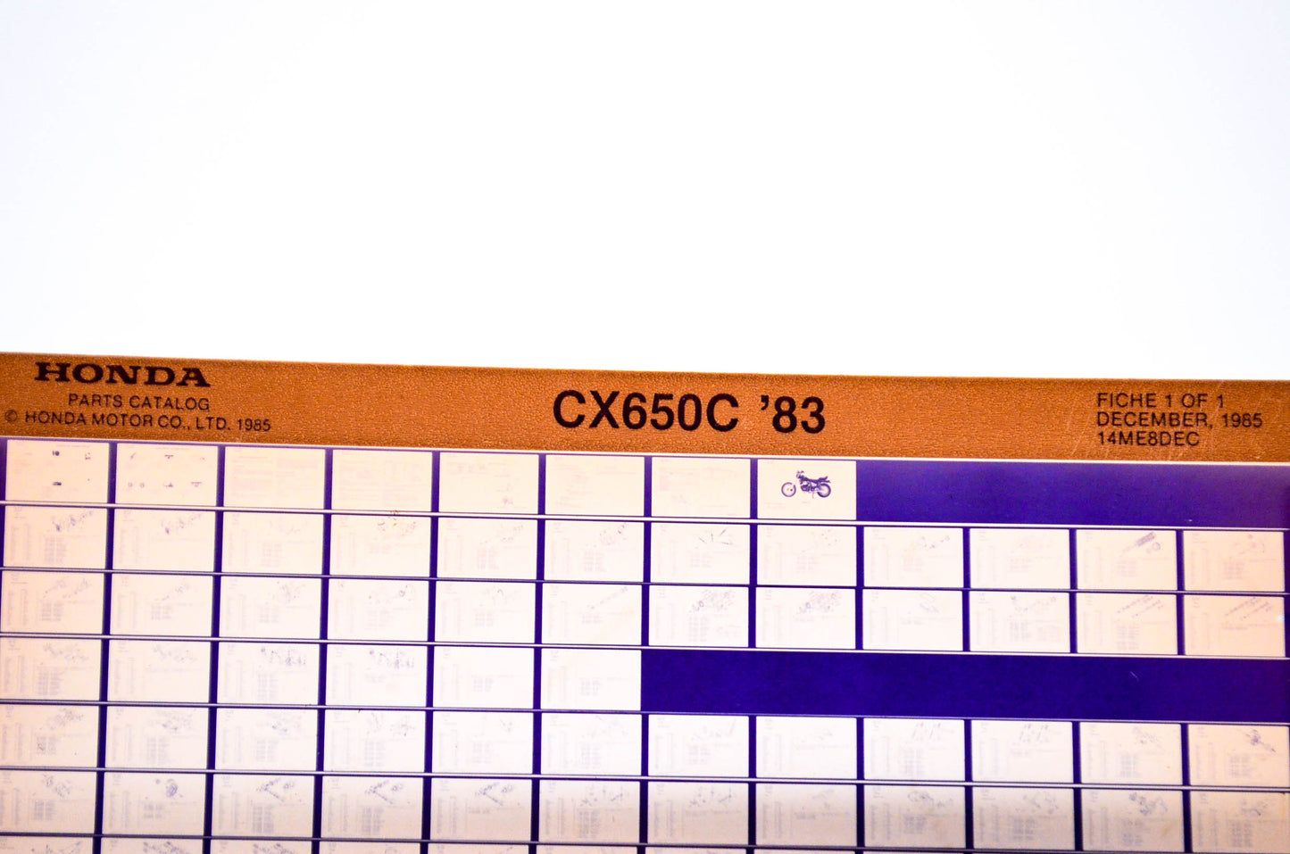 OEM Honda CX650C 1985/December '83 Parts Catalog Microfiche
