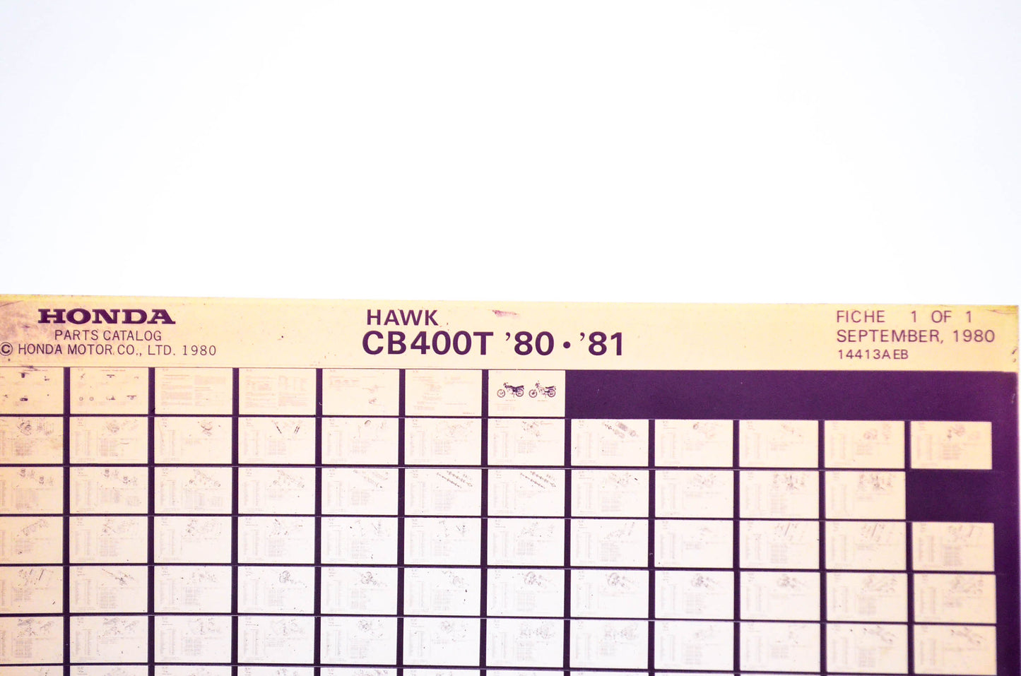 OEM Honda CB 400T 1980/September '80 - '81 Hawk Parts Catalog Microfiche