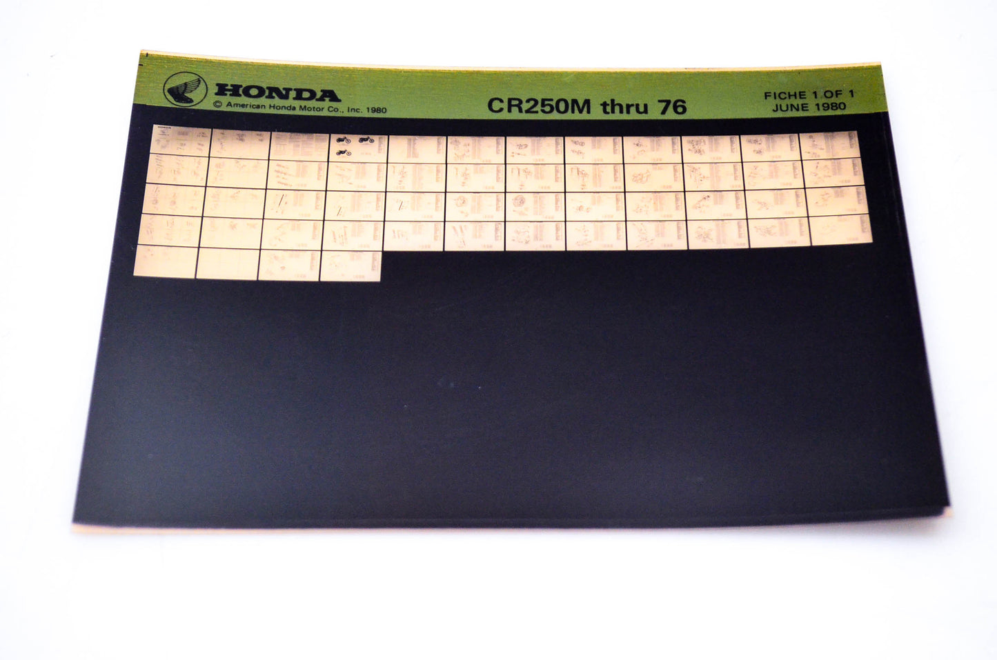 OEM Honda CR250M 1980/June '76 Parts Catalog Microfiche