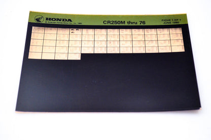 OEM Honda CR250M 1980/June '76 Parts Catalog Microfiche