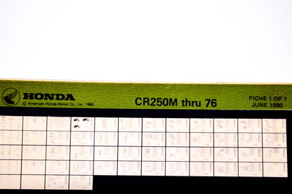 OEM Honda CR250M 1980/June '76 Parts Catalog Microfiche