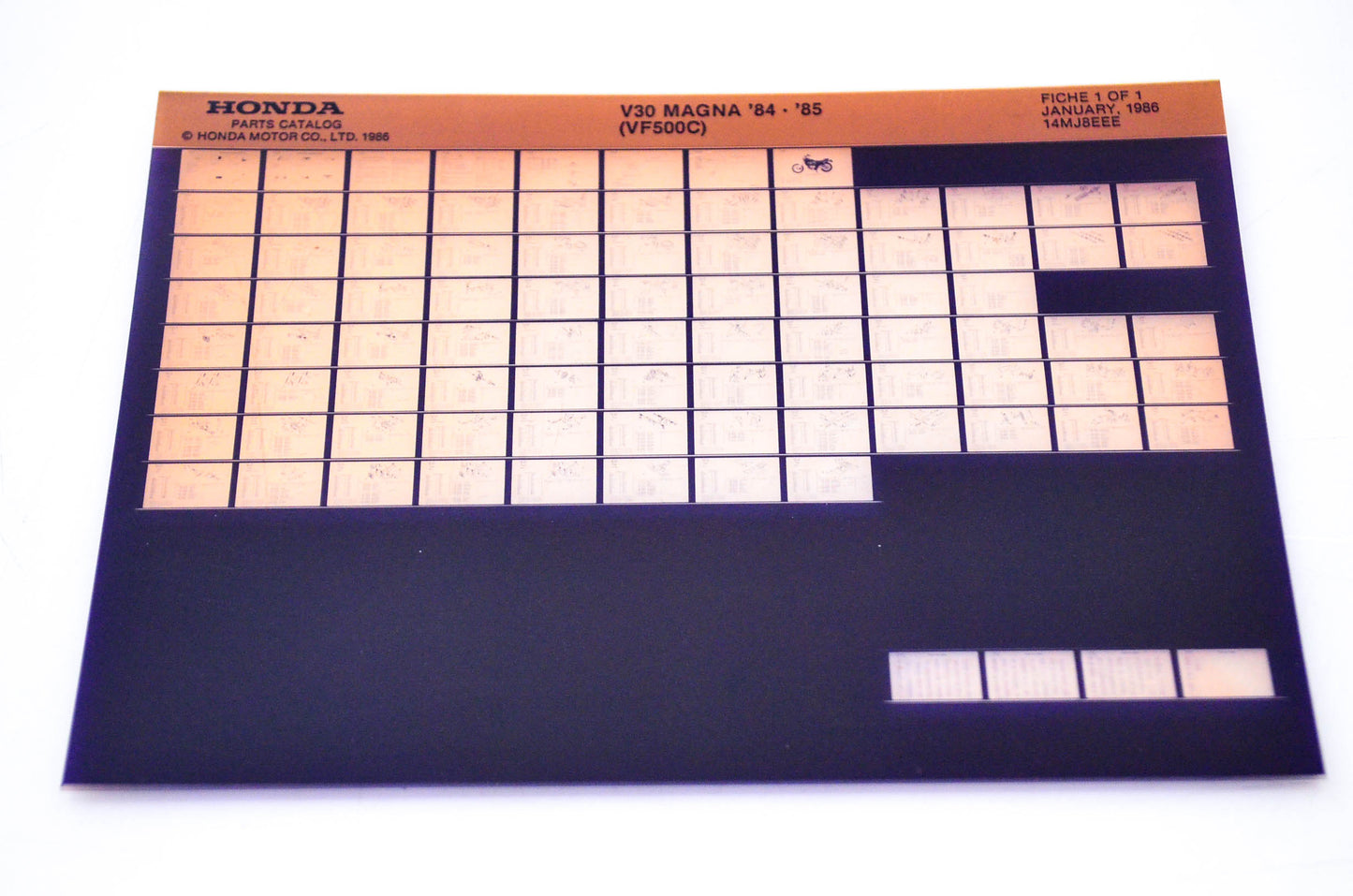 OEM Honda VF500C 1986/January '84 - '85 V30 Magna Parts Catalog Microfiche