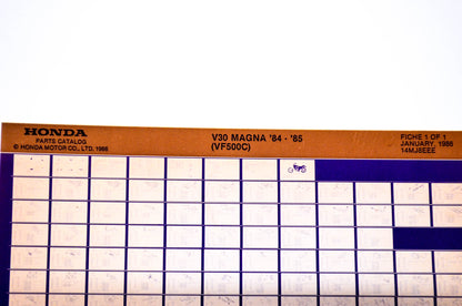 OEM Honda VF500C 1986/January '84 - '85 V30 Magna Parts Catalog Microfiche