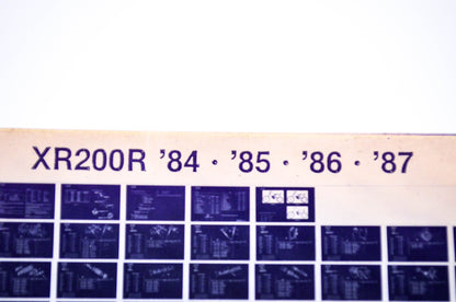 OEM Honda XR200 R 1986/September '84 - '87 Parts Catalog Microfiche