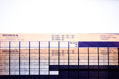 OEM Honda GL1100, GL1100 I, GL1100A 1984/November '80 - '82 Parts Catalog Microfiche