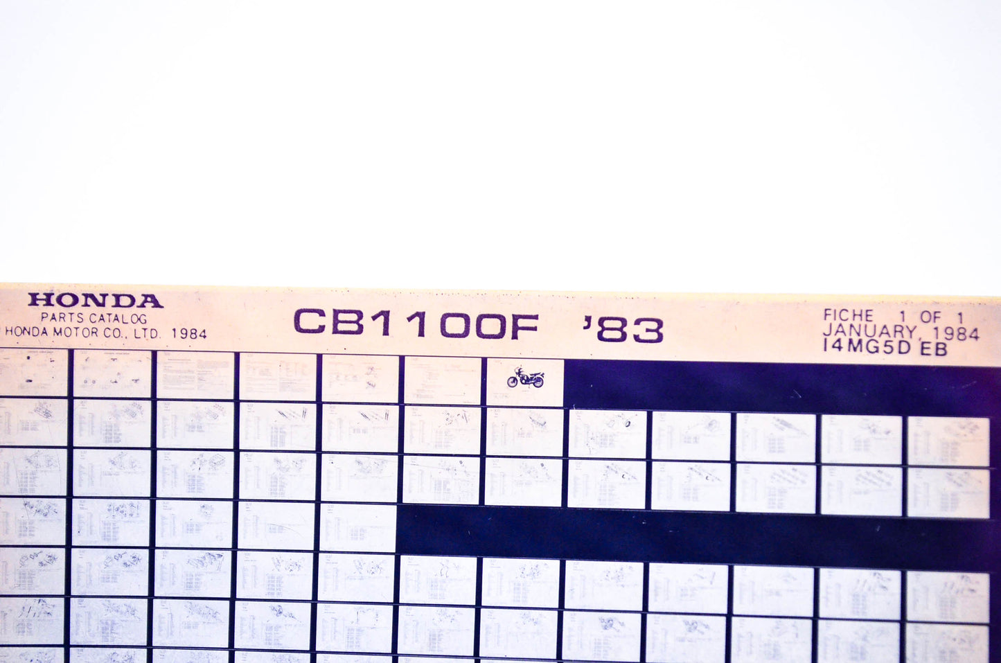OEM Honda CB1100F 1984/January '83 Parts Catalog Microfiche