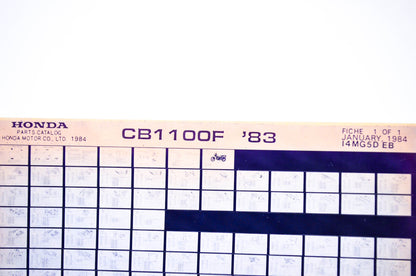 OEM Honda CB1100F 1984/January '83 Parts Catalog Microfiche