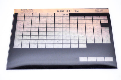 OEM Honda CBX 1984/April '81 - '82 Parts Catalog Microfiche