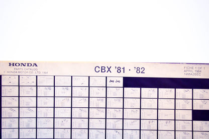 OEM Honda CBX 1984/April '81 - '82 Parts Catalog Microfiche