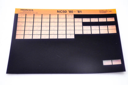 OEM Honda NC50 1985/December '80 - '81 Parts Catalog Microfiche