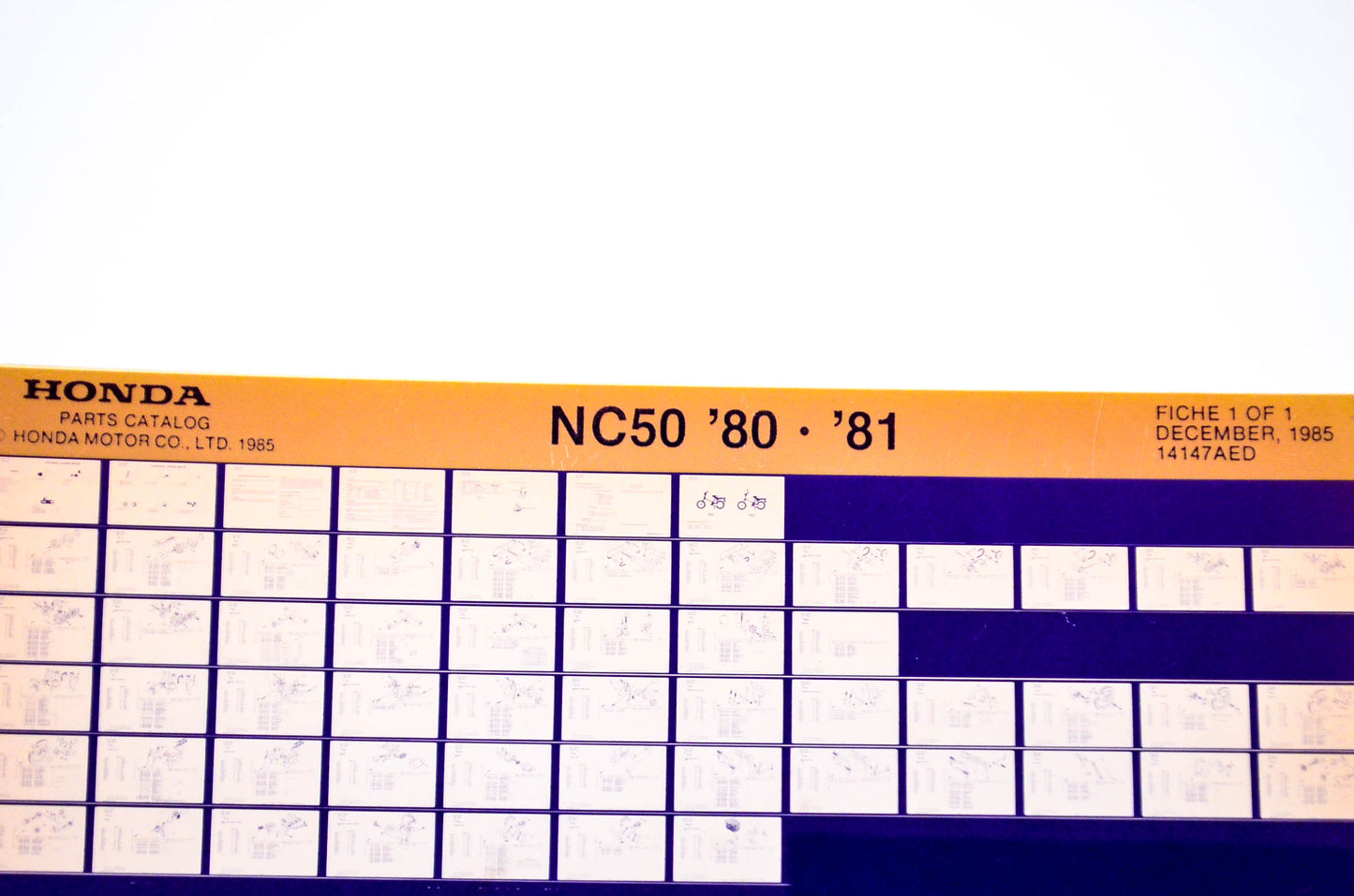 OEM Honda NC50 1985/December '80 - '81 Parts Catalog Microfiche