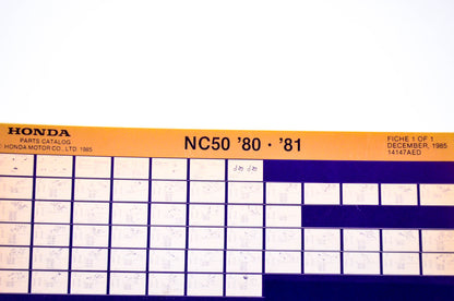 OEM Honda NC50 1985/December '80 - '81 Parts Catalog Microfiche