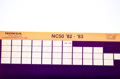OEM Honda N C50 1985/July '82 - '83 Parts Catalog Microfiche