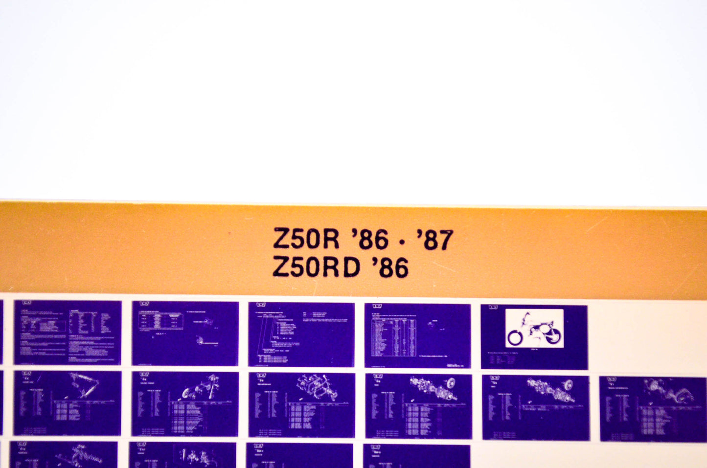 OEM Honda Z50R, Z50RD 1986/October '86 - '87 Parts Catalog Microfiche