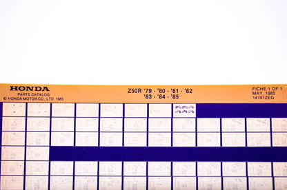 OEM Honda Z50R 1985/May '79 - '85 Parts Catalog Microfiche