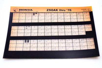 OEM Honda Z50AK 1979/July '78 Parts Catalog Microfiche