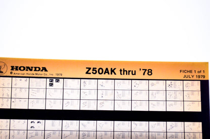 OEM Honda Z50AK 1979/July '78 Parts Catalog Microfiche