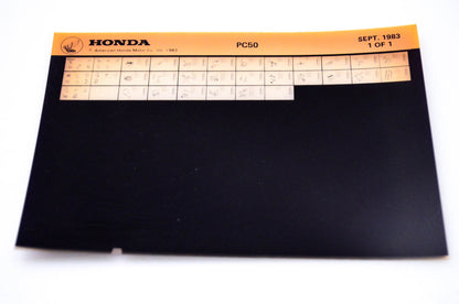 OEM Honda PC50 1983/September '83 Parts Catalog Microfiche