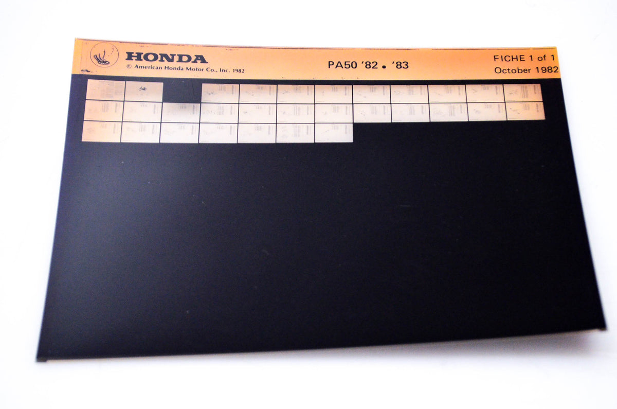 OEM Honda PA50 1982/October '82 - '83 Parts Catalog Microfiche