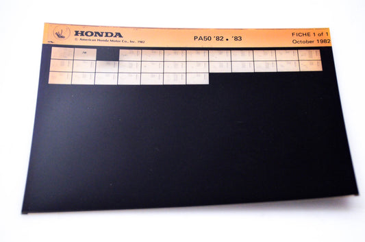 OEM Honda PA50 1982/October '82 - '83 Parts Catalog Microfiche