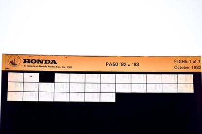 OEM Honda PA50 1982/October '82 - '83 Parts Catalog Microfiche