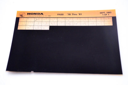 OEM Honda P A50 1983/September '78 - '81 Parts Catalog Microfiche