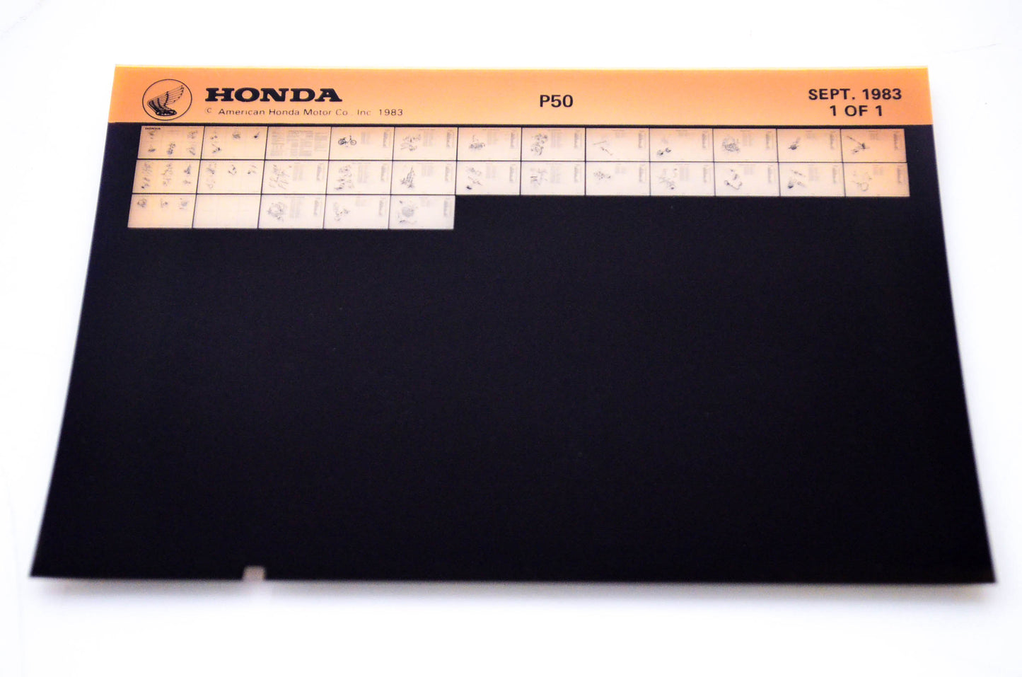 OEM Honda P50 1983/September '83 Parts Catalog Microfiche