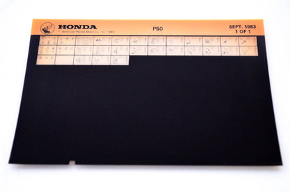 OEM Honda P50 1983/September '83 Parts Catalog Microfiche