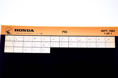 OEM Honda P50 1983/September '83 Parts Catalog Microfiche
