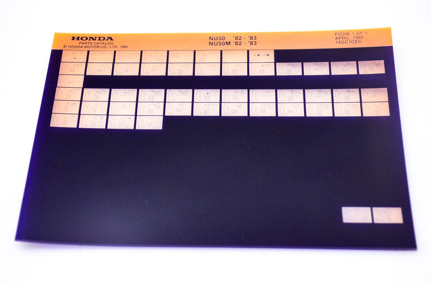 OEM Honda NU50, NU50M 1985/April '82 - '83 Parts Catalog Microfiche