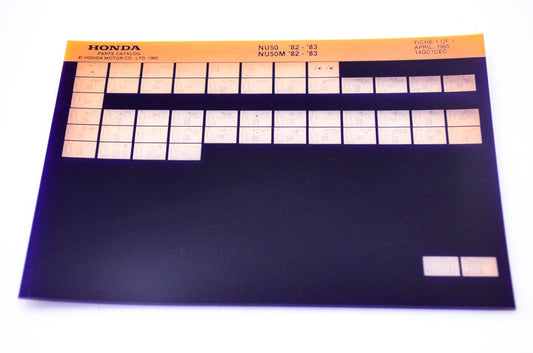 OEM Honda NU50, NU50M 1985/April '82 - '83 Parts Catalog Microfiche