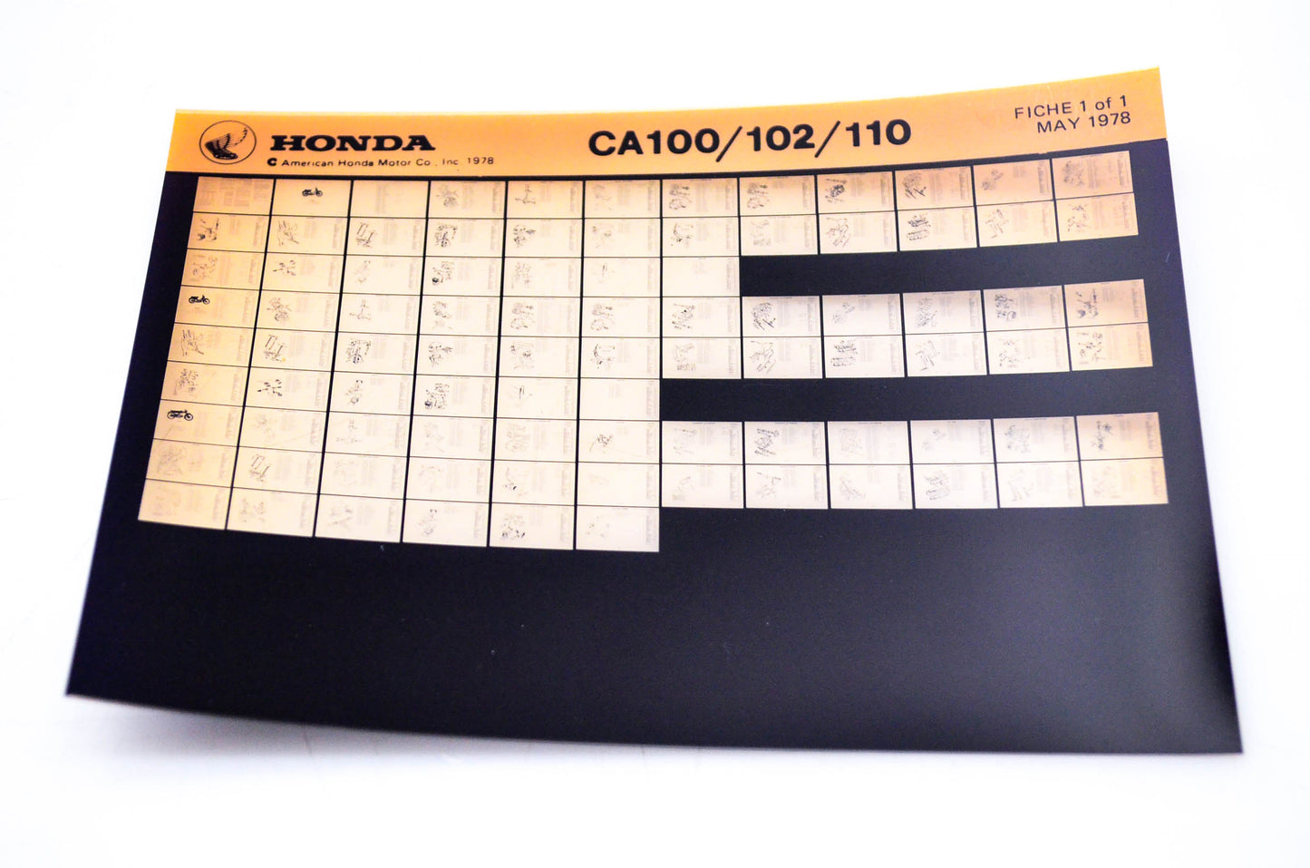 OEM Honda CA100/102/110 1978/May '78 Parts Catalog Microfiche