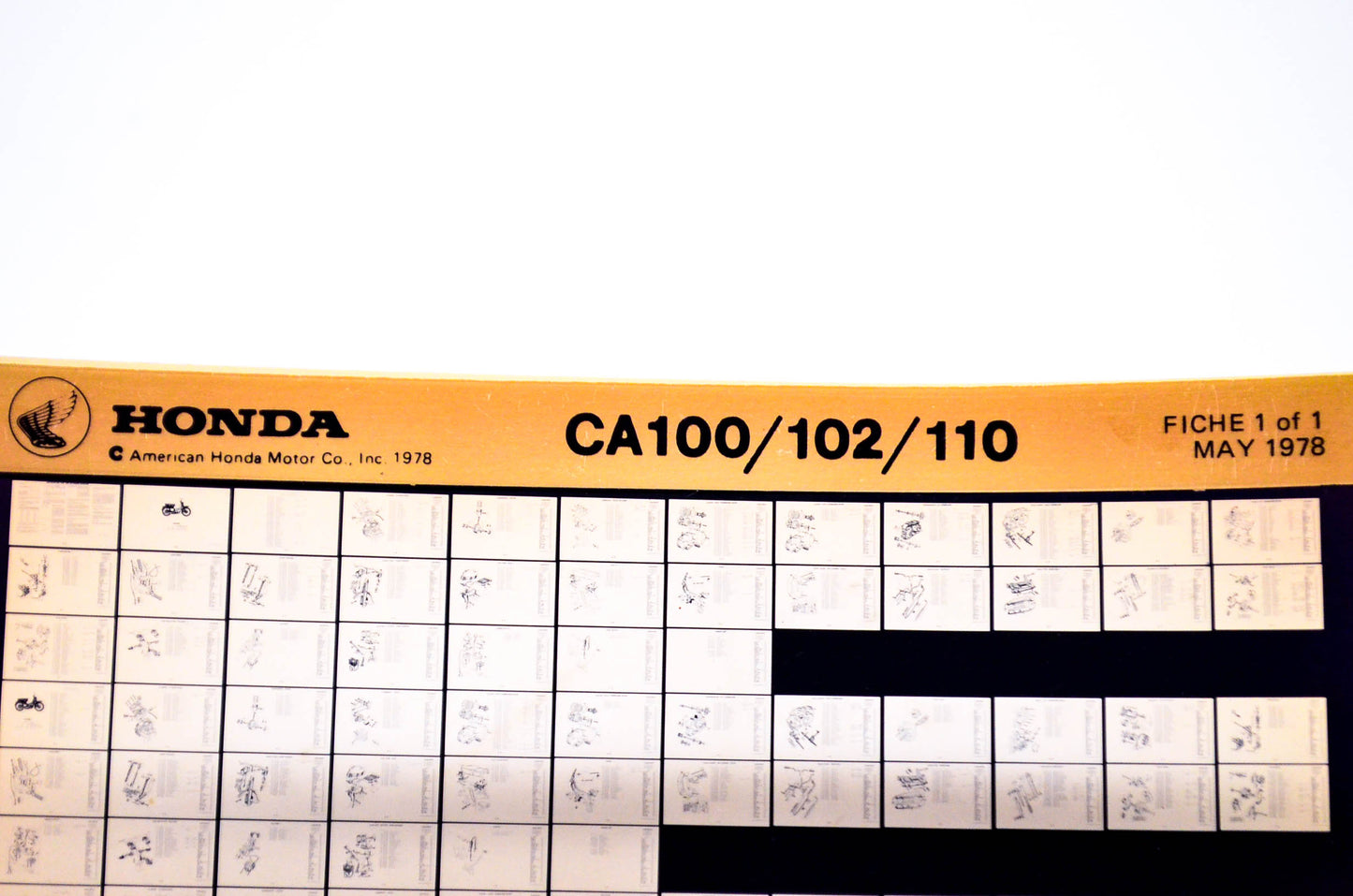 OEM Honda CA100/102/110 1978/May '78 Parts Catalog Microfiche