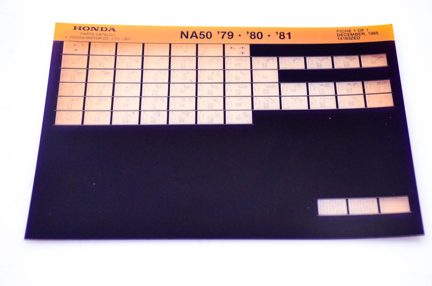 OEM Honda NA50 1985/December '79 - '81 Parts Catalog Microfiche