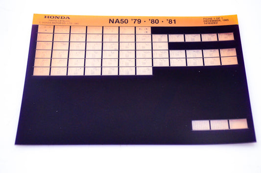 OEM Honda NA50 1985/December '79 - '81 Parts Catalog Microfiche