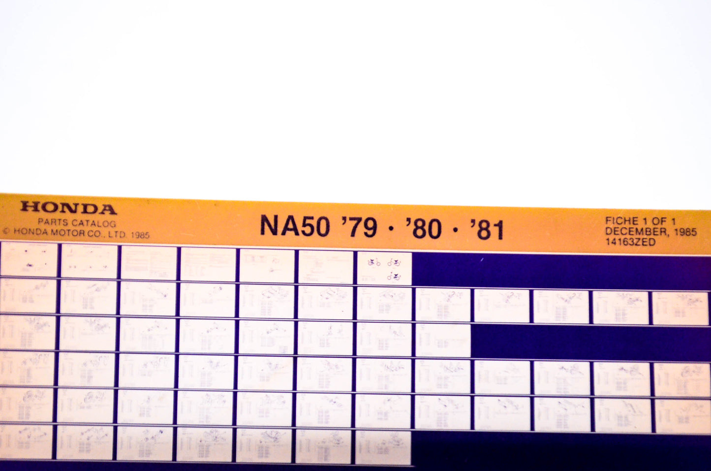 OEM Honda NA50 1985/December '79 - '81 Parts Catalog Microfiche