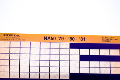 OEM Honda NA50 1985/December '79 - '81 Parts Catalog Microfiche