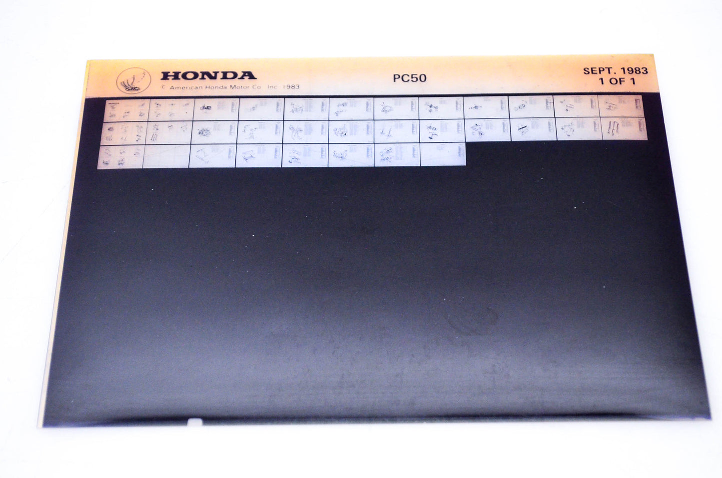 OEM Honda PC50 1983/September '83 Parts Catalog Microfiche