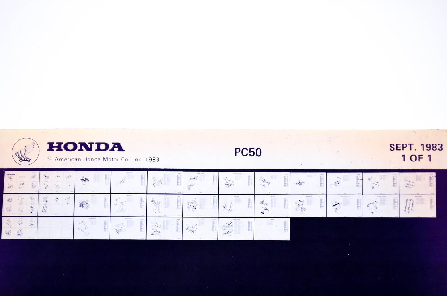 OEM Honda PC50 1983/September '83 Parts Catalog Microfiche