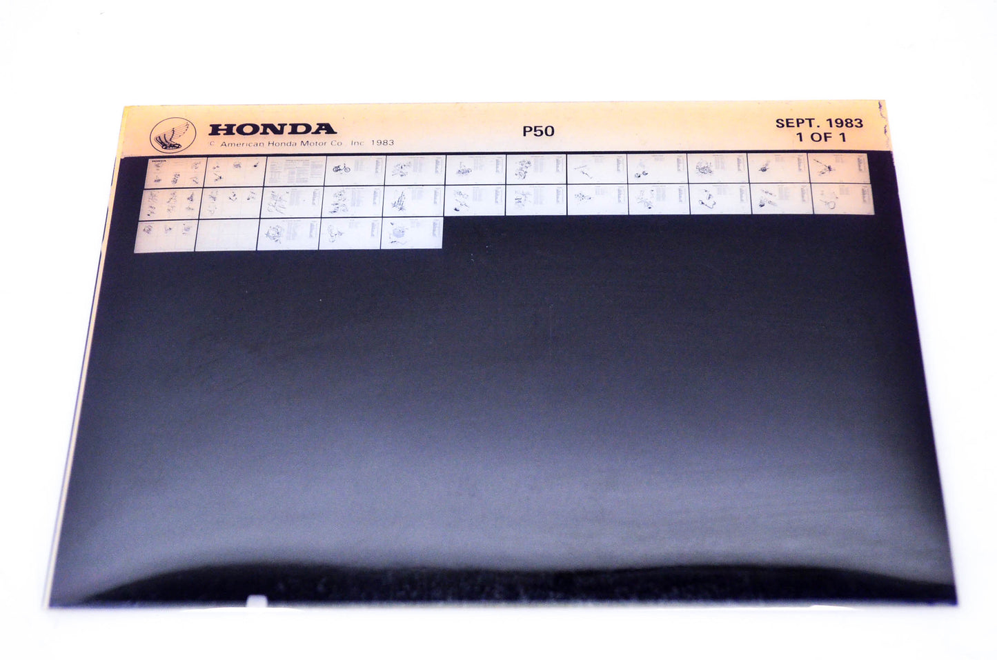 OEM Honda P50 1983/September '83 Parts Catalog Microfiche