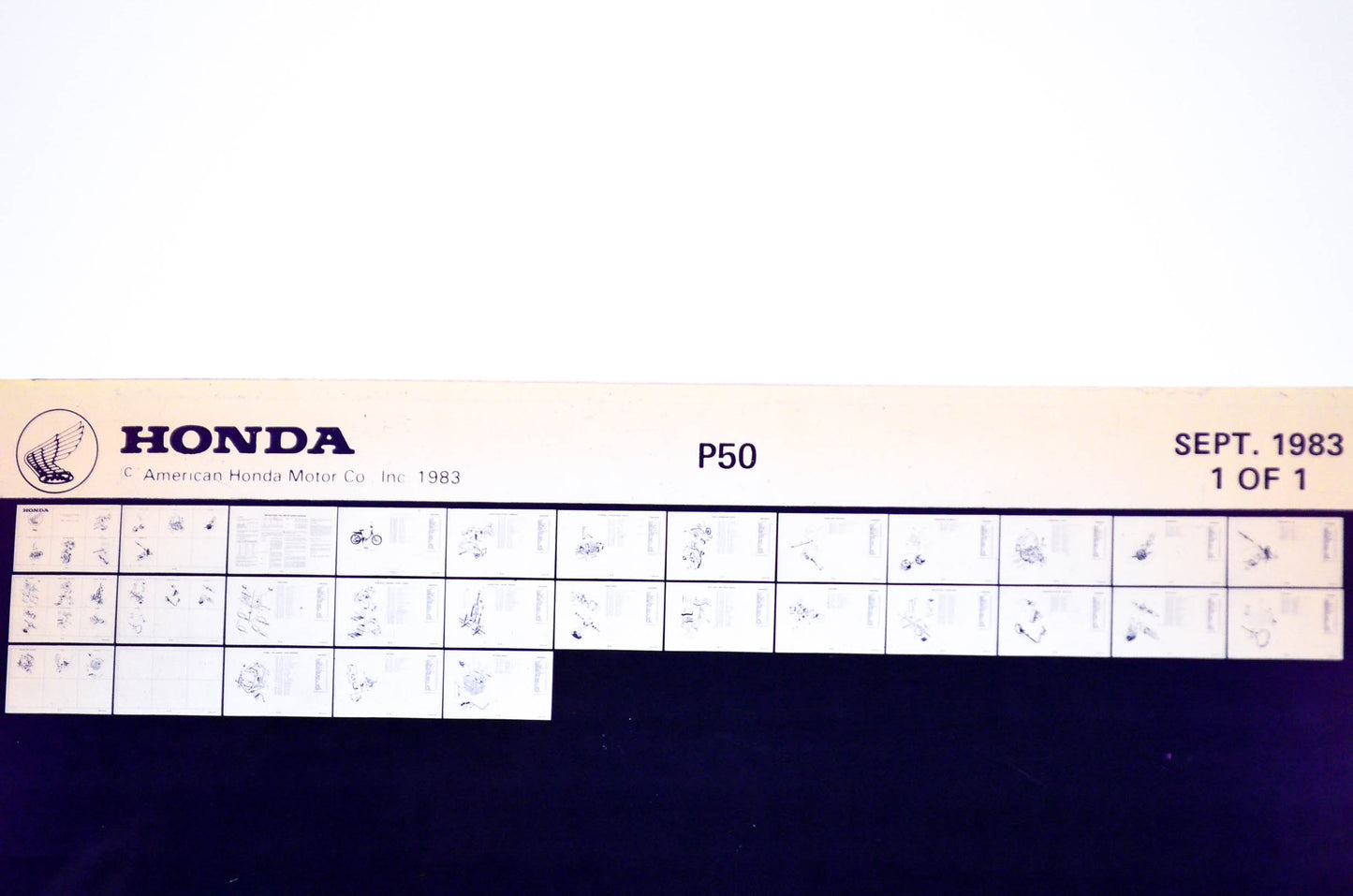 OEM Honda P50 1983/September '83 Parts Catalog Microfiche
