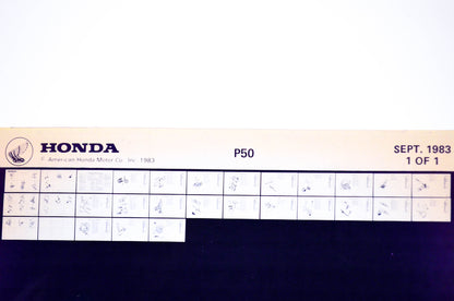 OEM Honda P50 1983/September '83 Parts Catalog Microfiche