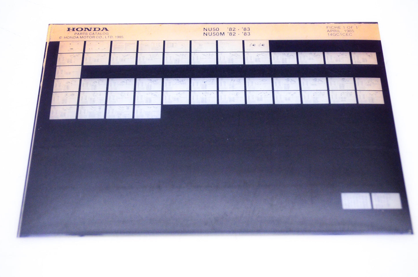 OEM Honda NU50, NU50M 1985/April '82 - '83 Parts Catalog Microfiche