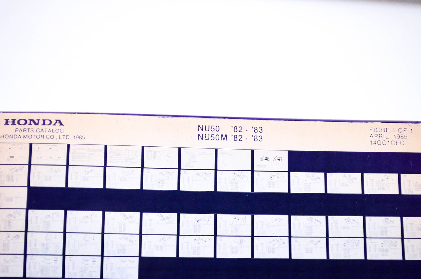 OEM Honda NU50, NU50M 1985/April '82 - '83 Parts Catalog Microfiche