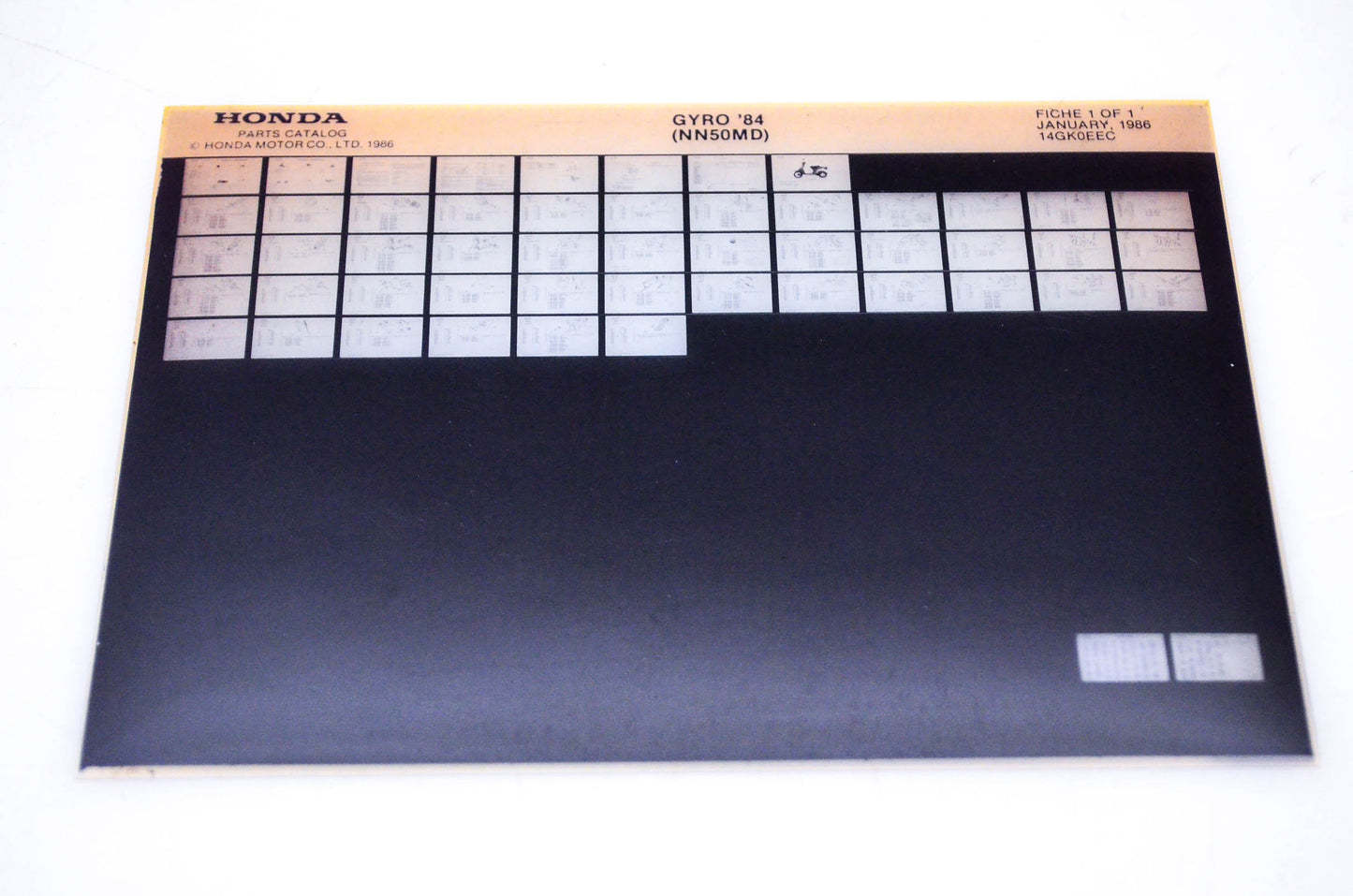 OEM Honda NN50MD 1986/January '84 Gyro Parts Catalog Microfiche