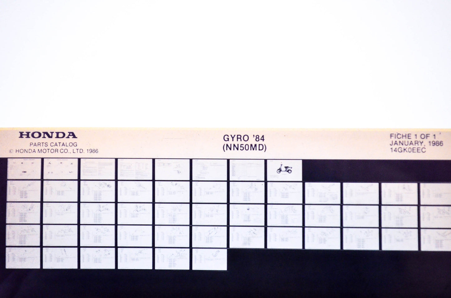 OEM Honda NN50MD 1986/January '84 Gyro Parts Catalog Microfiche