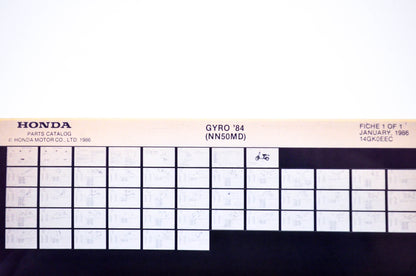 OEM Honda NN50MD 1986/January '84 Gyro Parts Catalog Microfiche