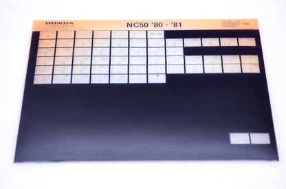 OEM Honda NC50 1985/December '80 - '81 Parts Catalog Microfiche