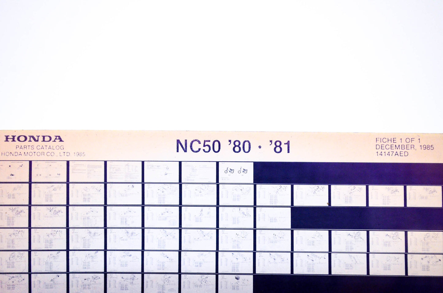 OEM Honda NC50 1985/December '80 - '81 Parts Catalog Microfiche